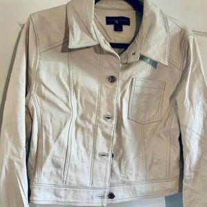 BAGATELLE Ivory Leather Jacket